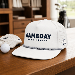 Casquette de golf à cinq panneaux avec logo personnalisé brodé, haute qualité, faible MOQ, visière incurvée, fermeture Velcro, durable, respirante, unisexe - Product Image 3