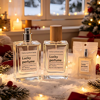 Flacon de parfum en verre coloré élégant 50g 100g 200g avec pompe pulvérisatrice et boîte pour l'emballage et la présentation de cosmétiques