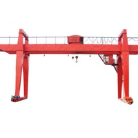 Grue portique à double poutre en acier, sur rail, pour usage industriel extérieur intensif, conçue sur mesure, capacité de levage 20 tonnes, portée 10m