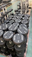 Set Dumbbell Beban Tetap Hitam 2026 Hot Sale CPU Free Weight untuk Angkat Beban di Gym