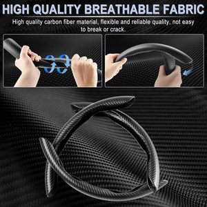 <span class=keywords><strong>Amiss</strong></span> 3 pièces Housse de volant universelle en fibre de carbone antidérapante, imperméable, design papillon segmenté, accessoires intérieurs de voiture - Product Image 2