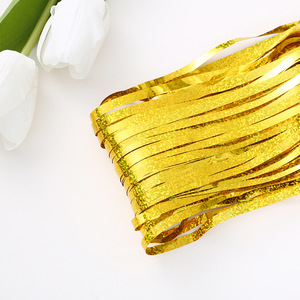 Holografis warna rumbai potongan gorden foil pesta tirai pintu berkilau laser kertas timah - Product Image 6