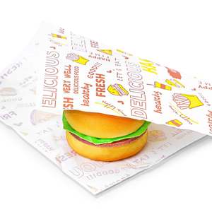 ZJPACK Food Grade Greaseproof PE <b>Paper</b> Printable Sandwich <b>Wrapping</b> for Cake Bread Hamburger - Product Image 2