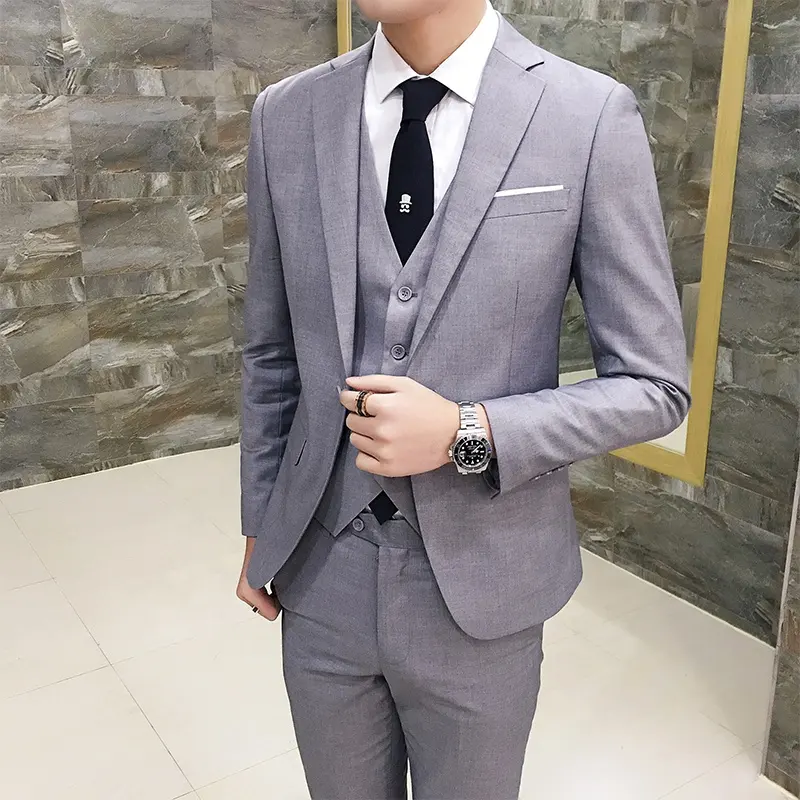 Jancember TZ06 New Custom Trending 3 Piece Slim Fit Tuxedo Wedding Blazer Men's Suits