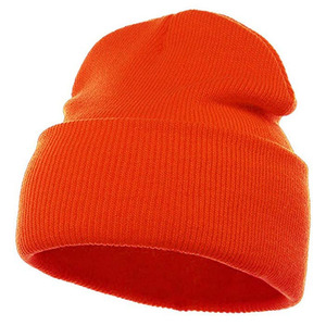 Großhandel Solid Plain Strick mütze für Erwachsene und Kinder <span class=keywords><strong>Winter</strong></span> mütze mit gesticktem Etikett - Product Image 5