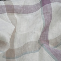 Tissu en lin pur tissé brocart teint en fil à carreaux 139 g/m² léger résistant à l'abrasion, palette de violettes dégradées pour hommes