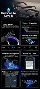 New ai dịch người đàn ông kính mát màu đen w630 thông minh ai kính với máy ảnh hình ảnh âm thanh video ghi Wifi chuyển sang điện thoại - Product Image 6