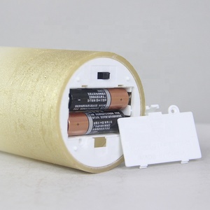 Bougies sans <span class=keywords><strong>flamme</strong></span> <span class=keywords><strong>LED</strong></span> scintillantes de pilier de cire en détresse d'or de décor à la maison avec la vraie <span class=keywords><strong>flamme</strong></span> 3D - Product Image 5