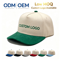 Casquette de baseball en coton bicolore à 5 panneaux avec logo brodé 3D personnalisé, visière incurvée, structurée, pour le golf et les activités de plein air