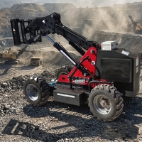 Chariot élévateur télescopique électrique télécommandé YCMG 1 tonne 4x4 mini tout-terrain pour travaux agricoles et de construction