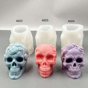 بيع بالجملة جمجمة وردية علاج بالروائح العطرية ديكور هالوين تصميم إبداعي قالب سيليكون - Product Image 1