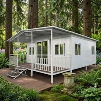 Grande Villa Modulaire Préfabriquée Spacieuse, Appartement 2 Chambres, Maison en Acier à Double Aile Extensible pour Famille, Conforme aux Normes AU