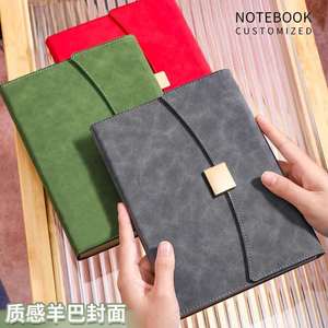 A5 PU Notebook Hardcover Magnetic Buckle High Quality Business Three-fold Diary Enterprise Customized LOGO Business <b>Gifts</b> - Product Image 4