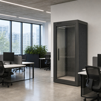 Cabine de bureau insonorisée mobile en alliage d'aluminium avec verre trempé pour espace de travail commercial, système d'isolation acoustique