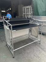 Table de DJ carrée portable avec structure en treillis pour spectacles sur scène, mariages et événements festifs, pliable en alliage d'aluminium