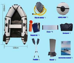 2 personas 0,9 MM 230 cm 2,3 M 7.5ft PVC Speed Boat inflable Kayak canoa yate accesorios gratis deporte acuático al aire libre - Product Image 6