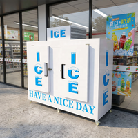 Armoire de stockage de glace commerciale, vitrine réfrigérée sans givre à refroidissement par ventilateur, 2 portes, contrôle numérique, 70 pieds cubes, 190 sacs, boîte de stockage extérieure