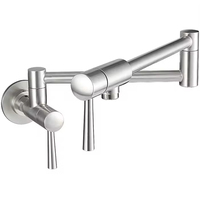 Robinet de cuisine moderne en laiton HONGDEC, rotation à 360°, robinet d'évier pliable, robinet mural pliable pour appartement
