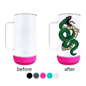 14Oz Usb Charging Stainless Steel Outdoor Water <b>Bottle</b> Handle White Sublimation <b>Coffee</b> Mugs With Speaker - Product Image 1