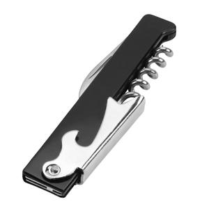 Tire-bouchon en acier inoxydable, ouvre-bouteille multifonction à conception plate pour bouteilles de vin XR90578 - Product Image 1