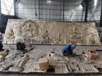 Murs en métal sur mesure de grande taille, plaques et statues en bronze bouddhiste basées sur des designs fournis