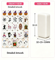 Juego de Mahjong de Acrílico con Diseño de Calabaza de Halloween, Telaraña y Ataúd, Regalo para Mujeres