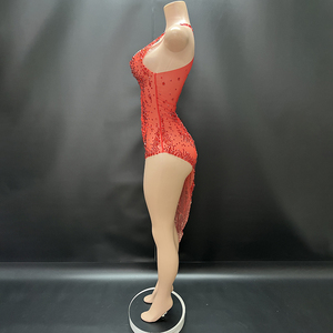 Novance Y3691-E Herfst Dameskleding 2024 Rode Strass Mesh Nachtclubjurk Vrouwelijke Formele Vestido Luxe Jurken voor Feest - Product Image 4