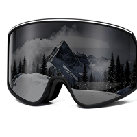 Masque de ski Ride Wind importé, double lentille, à porter sur lunettes |   Lunettes de ski anti-buée anti-UV en verre PC et nylon pour hommes, femmes et jeunes