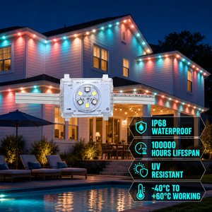ไฟคริสต์มาสแบบโปรแกรมได้ DMX RGB 6 LED ความยาว 200 ฟุต 400 ฟุต 500 ฟุต ไฟพิกเซลแบบสมาร์ท เปลี่ยนสีได้ ตั้งเวลาได้ ซิงค์กับเสียงเพลง - Product Image 1