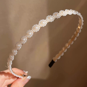 Diadema de Perlas de Imitación con Diseño Exclusivo y Elegante, Diadema de Lujo Ligero para Mujer, Joyería de Moda - Product Image 2