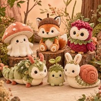 Ensemble de jouets en peluche Forêt Enchantée OEM personnalisé : Champignon, Renard, Hibou, Dragon, Poussée, Escargot