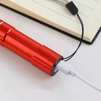 Senter LED Mini Portabel Cahaya Kuat dengan Reflektor Aluminium, Dapat Diisi Ulang via USB, Senter Genggam Kecil, Lampu Saku