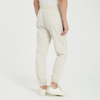 Pantalon en lin naturel pour homme, décontracté et habillé, taille mi-haute, style hip-hop, service OEM disponible
