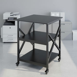 ขาตั้งเครื่องพิมพ์ JH-Mech ขนาด 23.6 x 23.6 x 30.1 นิ้ว ทรงสี่เหลี่ยมขนาดใหญ่ 3 ชั้น สีดำ ทำจากเหล็ก - Product Image 1