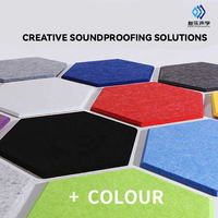 Panneau acoustique hexagonal en MDF + fibre de polyester de 12 mm, panneau absorbant le son, respectueux de l'environnement, pour hôpital, cinéma, bureau, hôtel, appartement