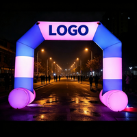 Arche publicitaire gonflable personnalisée pour l'extérieur avec éclairage LED, arche géante gonflable imperméable pour événements et promotion de marque