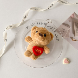 Kích thước nhỏ nhồi bông sang trọng gấu bông ôm trái tim màu đỏ Ngày Valentine quà tặng đồ chơi sang trọng Keychain Valentine - Product Image 5