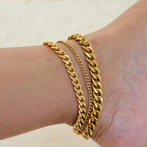 2023 acier inoxydable non terni bijoux imperméables plaqué or 18 carats chevilles <span class=keywords><strong>gourmette</strong></span> Hiphop cubain lien chaîne <span class=keywords><strong>cheville</strong></span> pour femmes - Product Image 2