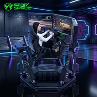 Simulateur de course 6DOF à mouvement 360°, machine de jeu VR avec servomoteur 6 axes, vue large à 142 degrés, vision dorée