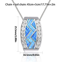 Collier chaîne à maillons Aobao Christian Hot Hawaiian Ocean Blue Opal avec pendentif rivière en cuivre, nouvelle collection