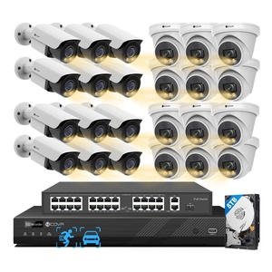 Système de caméra de sécurité 4COVR 32 canaux 8 To 24x5MP PoE IP CCTV couleur intégrale audio bidirectionnel détection d'intrusion IA détection de ligne transversale et de visage - Product Image 1