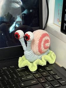 Tricoté à la main farci doux ornements décoratifs sûr Amigurumi Crochet Bob l'éponge <span class=keywords><strong>escargot</strong></span> <span class=keywords><strong>Gary</strong></span> jouet - Product Image 5