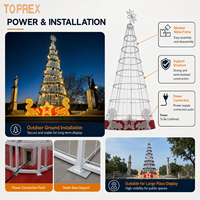 TOPREX Guirlande lumineuse géante LED de Noël à motif écureuil 3D de qualité commerciale pour projets de parcs municipaux