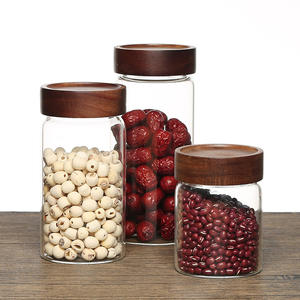 Frascos de Vidrio de Borosilicato Herméticos al por Mayor de 16oz, 30oz, 500ml, 900ml con Tapa de Bambú y Boca Ancha para Almacenamiento de Alimentos en la Cocina - Product Image 4