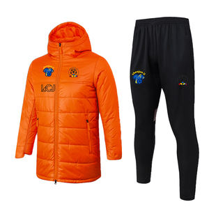 Tim sepak bola musim dingin dan musim gugur memiliki ritsleting panjang bertudung fungsi potong otomatis mantel katun Set latihan - Product Image 3