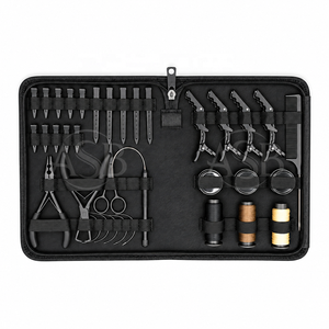 Kit d'outils pour extensions de cheveux à micro-perles noires très vendues - Modèle : Pinces, anneaux, dispositifs de fixation, outils personnalisés pour la pose de perles, direct usine - Product Image 1