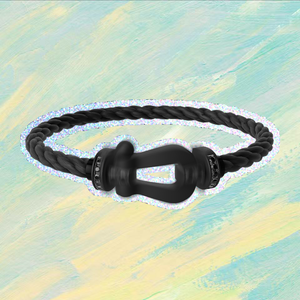 FredS Gold Plated 925 Silver Bracelets - <b>Horseshoe</b> Buckle Colorful Woven Rope Zircon Charms Ideal Anniversary Gifts - Product Image 5