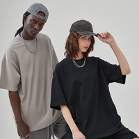 Camiseta de Punto Grueso de 250 Gsm con Estampado Personalizado, 100% Algodón, Cuello Redondo, Manga Corta, Transpirable, Antiencogimiento, para Hombre
