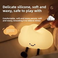 Veilleuse en silicone en forme de nuage avec minuterie, lumière chaude multicolore pour chambre à coucher, chambres d'enfants, allaitement des bébés