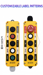 Interruptor de control remoto industrial de 5 botones a prueba de lluvia para polipasto eléctrico y grúa con parada de emergencia, 10A 1/2/NE - Product Image 4